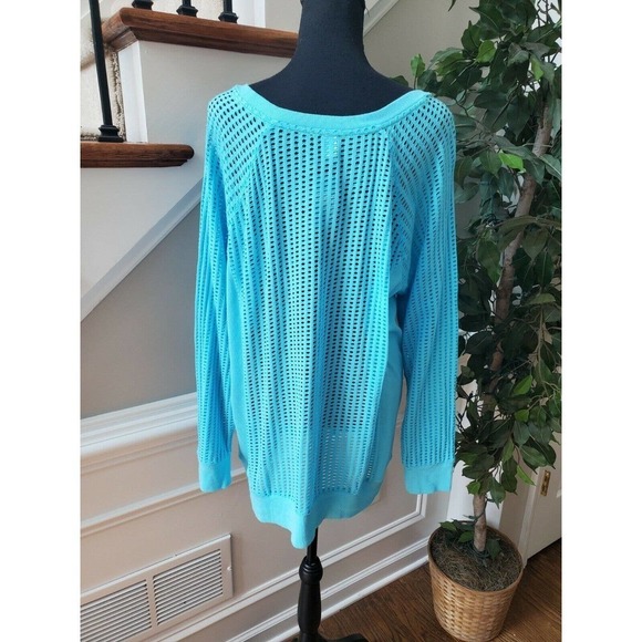 Active Aqua Scoop Neck Long Sleeve Stylish Top - Picture 8 of 12